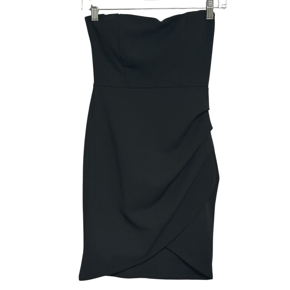 Charlotte Russe Dress Womens Black Strapless Tulip Hem Bodycon Homecoming JR S